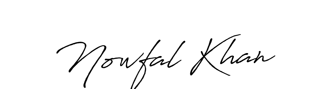 Create a beautiful signature design for name Nowfal Khan. With this signature (Antro_Vectra_Bolder) fonts, you can make a handwritten signature for free. Nowfal Khan signature style 7 images and pictures png