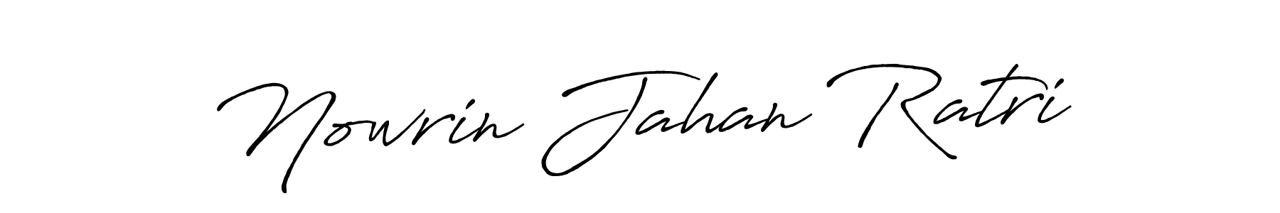 Create a beautiful signature design for name Nowrin Jahan Ratri. With this signature (Antro_Vectra_Bolder) fonts, you can make a handwritten signature for free. Nowrin Jahan Ratri signature style 7 images and pictures png