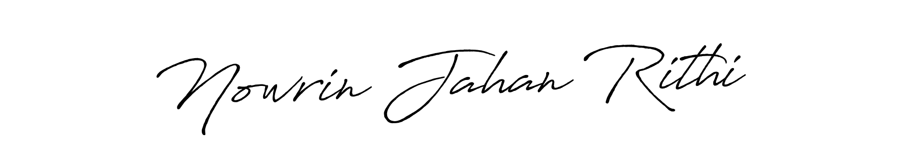 How to make Nowrin Jahan Rithi name signature. Use Antro_Vectra_Bolder style for creating short signs online. This is the latest handwritten sign. Nowrin Jahan Rithi signature style 7 images and pictures png