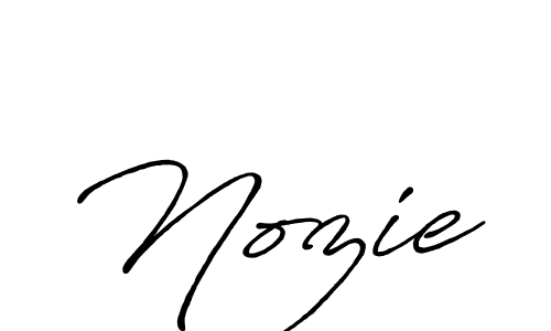How to make Nozie signature? Antro_Vectra_Bolder is a professional autograph style. Create handwritten signature for Nozie name. Nozie signature style 7 images and pictures png