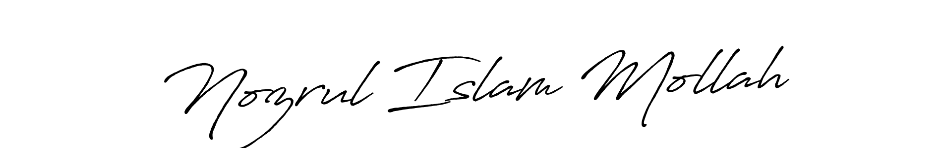 Design your own signature with our free online signature maker. With this signature software, you can create a handwritten (Antro_Vectra_Bolder) signature for name Nozrul Islam Mollah. Nozrul Islam Mollah signature style 7 images and pictures png