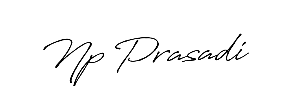 How to make Np Prasadi name signature. Use Antro_Vectra_Bolder style for creating short signs online. This is the latest handwritten sign. Np Prasadi signature style 7 images and pictures png