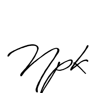 Design your own signature with our free online signature maker. With this signature software, you can create a handwritten (Antro_Vectra_Bolder) signature for name Npk. Npk signature style 7 images and pictures png