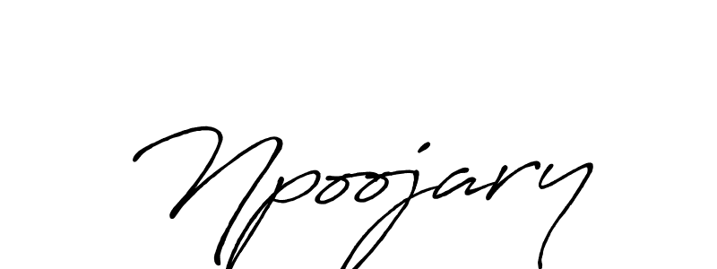 How to make Npoojary name signature. Use Antro_Vectra_Bolder style for creating short signs online. This is the latest handwritten sign. Npoojary signature style 7 images and pictures png