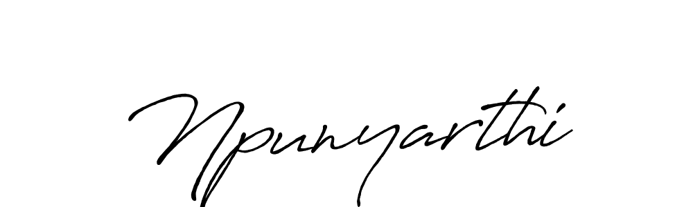 Npunyarthi stylish signature style. Best Handwritten Sign (Antro_Vectra_Bolder) for my name. Handwritten Signature Collection Ideas for my name Npunyarthi. Npunyarthi signature style 7 images and pictures png