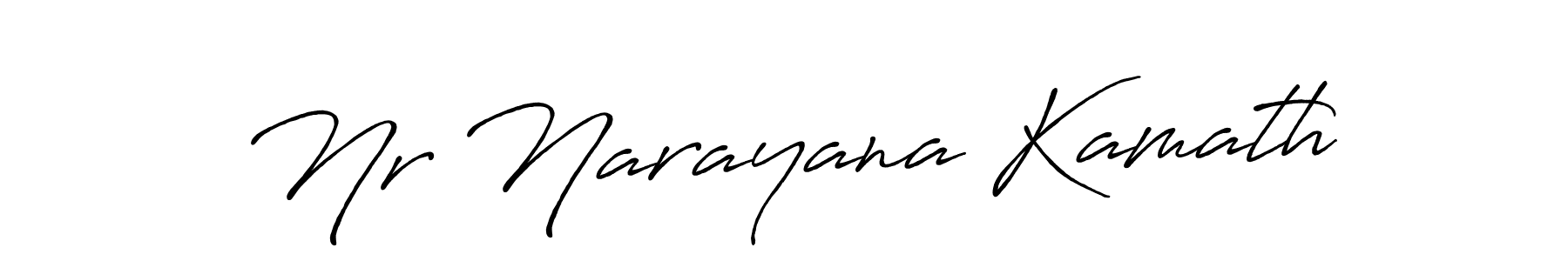 The best way (Antro_Vectra_Bolder) to make a short signature is to pick only two or three words in your name. The name Nr Narayana Kamath include a total of six letters. For converting this name. Nr Narayana Kamath signature style 7 images and pictures png