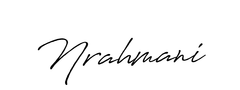 How to make Nrahmani signature? Antro_Vectra_Bolder is a professional autograph style. Create handwritten signature for Nrahmani name. Nrahmani signature style 7 images and pictures png