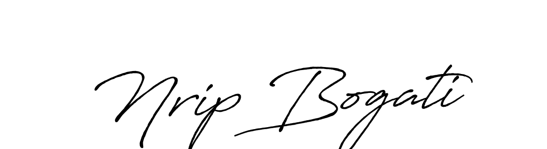 How to make Nrip Bogati name signature. Use Antro_Vectra_Bolder style for creating short signs online. This is the latest handwritten sign. Nrip Bogati signature style 7 images and pictures png