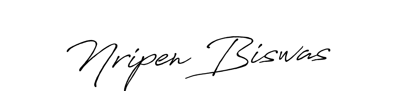 Create a beautiful signature design for name Nripen Biswas. With this signature (Antro_Vectra_Bolder) fonts, you can make a handwritten signature for free. Nripen Biswas signature style 7 images and pictures png