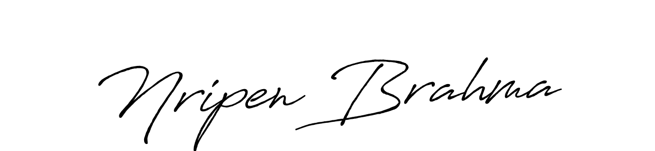 Make a beautiful signature design for name Nripen Brahma. With this signature (Antro_Vectra_Bolder) style, you can create a handwritten signature for free. Nripen Brahma signature style 7 images and pictures png