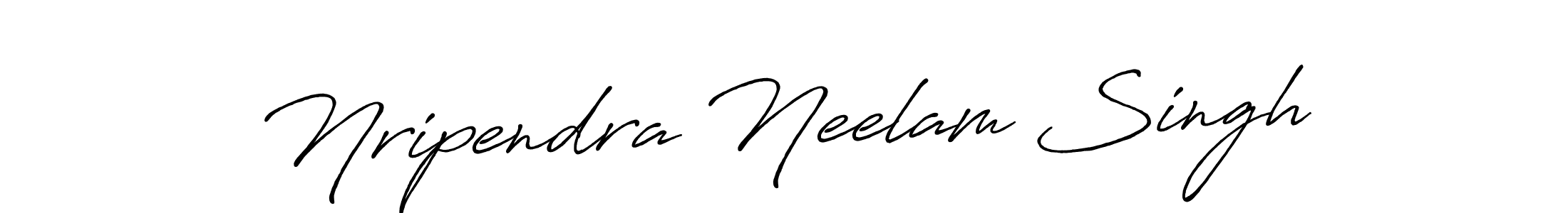 Antro_Vectra_Bolder is a professional signature style that is perfect for those who want to add a touch of class to their signature. It is also a great choice for those who want to make their signature more unique. Get Nripendra Neelam Singh name to fancy signature for free. Nripendra Neelam Singh signature style 7 images and pictures png