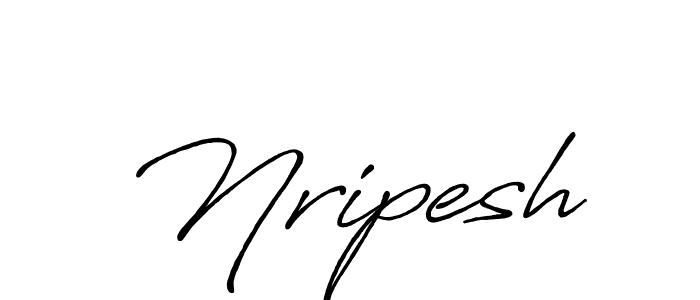 Also we have Nripesh name is the best signature style. Create professional handwritten signature collection using Antro_Vectra_Bolder autograph style. Nripesh signature style 7 images and pictures png