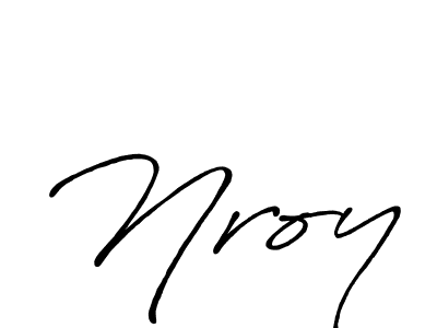 if you are searching for the best signature style for your name Nroy. so please give up your signature search. here we have designed multiple signature styles  using Antro_Vectra_Bolder. Nroy signature style 7 images and pictures png