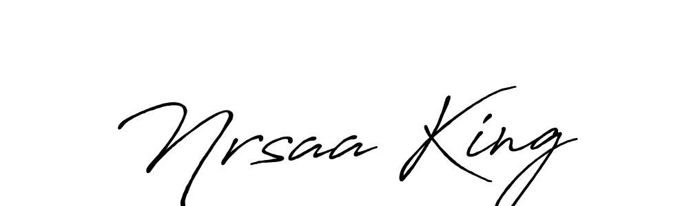 The best way (Antro_Vectra_Bolder) to make a short signature is to pick only two or three words in your name. The name Nrsaa King include a total of six letters. For converting this name. Nrsaa King signature style 7 images and pictures png