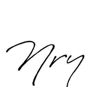 How to make Nry name signature. Use Antro_Vectra_Bolder style for creating short signs online. This is the latest handwritten sign. Nry signature style 7 images and pictures png