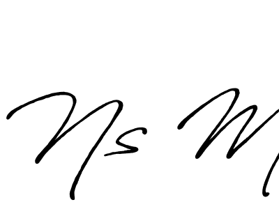 Make a beautiful signature design for name Ns M. With this signature (Antro_Vectra_Bolder) style, you can create a handwritten signature for free. Ns M signature style 7 images and pictures png