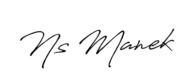 Make a beautiful signature design for name Ns Manek. With this signature (Antro_Vectra_Bolder) style, you can create a handwritten signature for free. Ns Manek signature style 7 images and pictures png