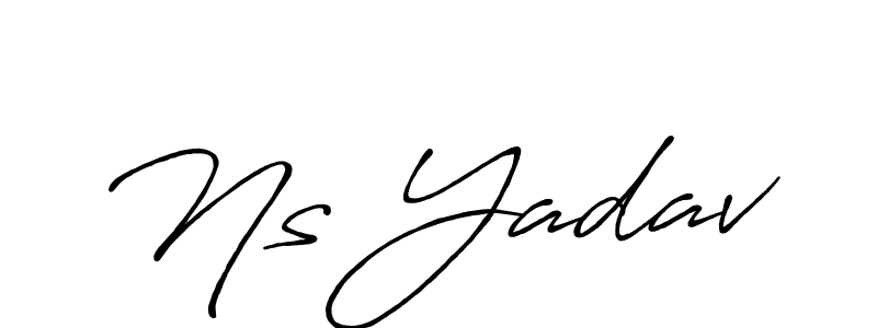 Ns Yadav stylish signature style. Best Handwritten Sign (Antro_Vectra_Bolder) for my name. Handwritten Signature Collection Ideas for my name Ns Yadav. Ns Yadav signature style 7 images and pictures png