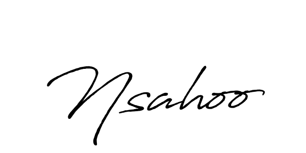 It looks lik you need a new signature style for name Nsahoo. Design unique handwritten (Antro_Vectra_Bolder) signature with our free signature maker in just a few clicks. Nsahoo signature style 7 images and pictures png