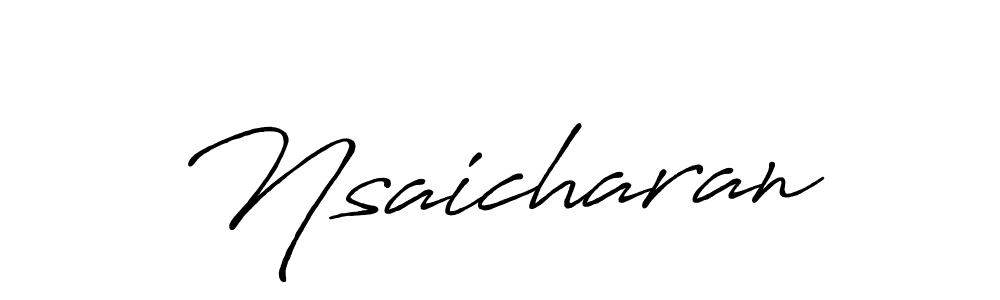 Make a beautiful signature design for name Nsaicharan. With this signature (Antro_Vectra_Bolder) style, you can create a handwritten signature for free. Nsaicharan signature style 7 images and pictures png