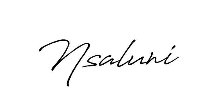 Nsaluni stylish signature style. Best Handwritten Sign (Antro_Vectra_Bolder) for my name. Handwritten Signature Collection Ideas for my name Nsaluni. Nsaluni signature style 7 images and pictures png