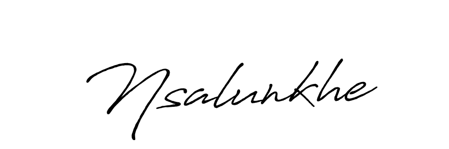 Create a beautiful signature design for name Nsalunkhe. With this signature (Antro_Vectra_Bolder) fonts, you can make a handwritten signature for free. Nsalunkhe signature style 7 images and pictures png
