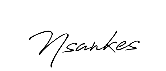 The best way (Antro_Vectra_Bolder) to make a short signature is to pick only two or three words in your name. The name Nsankes include a total of six letters. For converting this name. Nsankes signature style 7 images and pictures png