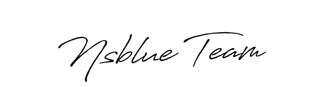 How to make Nsblue Team signature? Antro_Vectra_Bolder is a professional autograph style. Create handwritten signature for Nsblue Team name. Nsblue Team signature style 7 images and pictures png