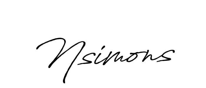 Use a signature maker to create a handwritten signature online. With this signature software, you can design (Antro_Vectra_Bolder) your own signature for name Nsimons. Nsimons signature style 7 images and pictures png