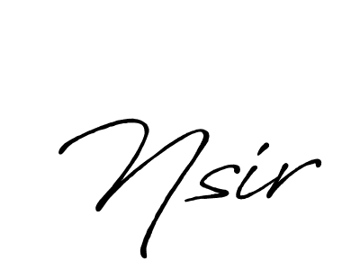 Make a beautiful signature design for name Nsir. Use this online signature maker to create a handwritten signature for free. Nsir signature style 7 images and pictures png