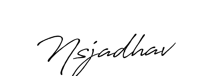 Use a signature maker to create a handwritten signature online. With this signature software, you can design (Antro_Vectra_Bolder) your own signature for name Nsjadhav. Nsjadhav signature style 7 images and pictures png