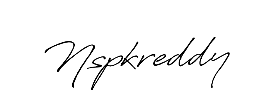 How to make Nspkreddy signature? Antro_Vectra_Bolder is a professional autograph style. Create handwritten signature for Nspkreddy name. Nspkreddy signature style 7 images and pictures png