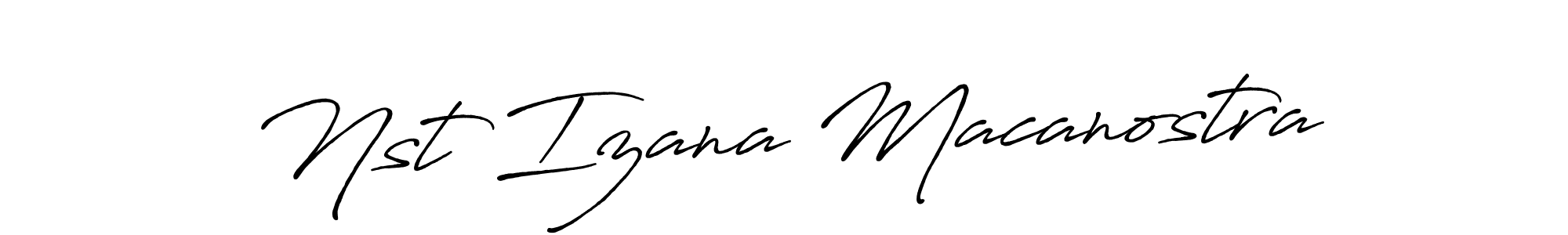 Design your own signature with our free online signature maker. With this signature software, you can create a handwritten (Antro_Vectra_Bolder) signature for name Nst Izana Macanostra. Nst Izana Macanostra signature style 7 images and pictures png