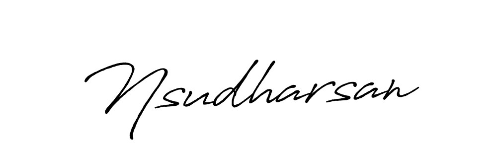 Make a beautiful signature design for name Nsudharsan. With this signature (Antro_Vectra_Bolder) style, you can create a handwritten signature for free. Nsudharsan signature style 7 images and pictures png