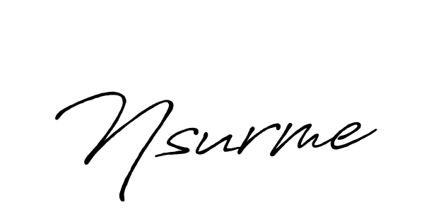 Make a beautiful signature design for name Nsurme. With this signature (Antro_Vectra_Bolder) style, you can create a handwritten signature for free. Nsurme signature style 7 images and pictures png