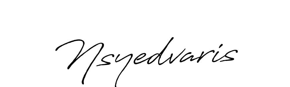 How to make Nsyedvaris name signature. Use Antro_Vectra_Bolder style for creating short signs online. This is the latest handwritten sign. Nsyedvaris signature style 7 images and pictures png