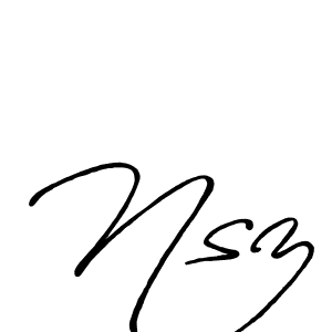 Use a signature maker to create a handwritten signature online. With this signature software, you can design (Antro_Vectra_Bolder) your own signature for name Nsz. Nsz signature style 7 images and pictures png