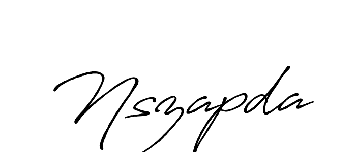 Make a beautiful signature design for name Nszapda. With this signature (Antro_Vectra_Bolder) style, you can create a handwritten signature for free. Nszapda signature style 7 images and pictures png