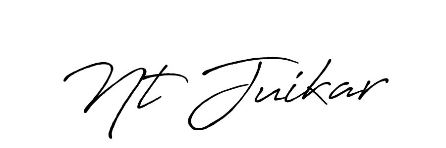 The best way (Antro_Vectra_Bolder) to make a short signature is to pick only two or three words in your name. The name Nt Juikar include a total of six letters. For converting this name. Nt Juikar signature style 7 images and pictures png