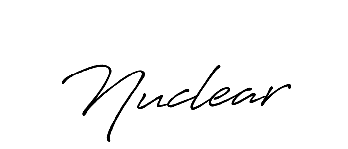 Nuclear stylish signature style. Best Handwritten Sign (Antro_Vectra_Bolder) for my name. Handwritten Signature Collection Ideas for my name Nuclear. Nuclear signature style 7 images and pictures png