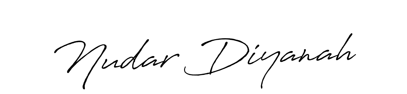 The best way (Antro_Vectra_Bolder) to make a short signature is to pick only two or three words in your name. The name Nudar Diyanah include a total of six letters. For converting this name. Nudar Diyanah signature style 7 images and pictures png