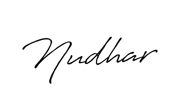 Use a signature maker to create a handwritten signature online. With this signature software, you can design (Antro_Vectra_Bolder) your own signature for name Nudhar. Nudhar signature style 7 images and pictures png