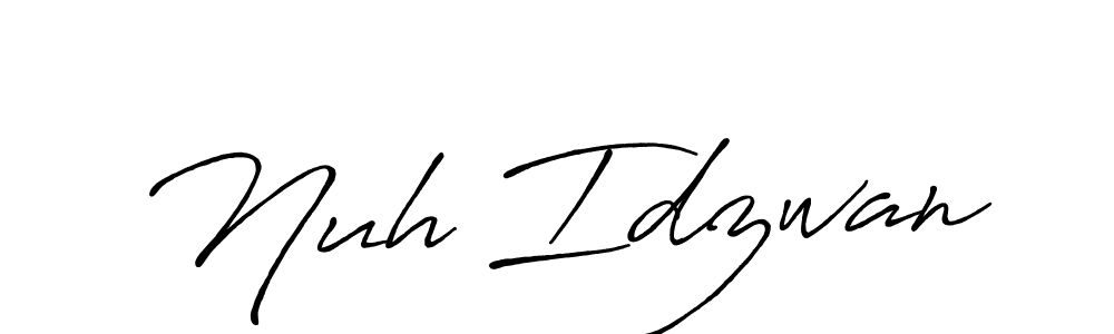 Make a beautiful signature design for name Nuh Idzwan. With this signature (Antro_Vectra_Bolder) style, you can create a handwritten signature for free. Nuh Idzwan signature style 7 images and pictures png