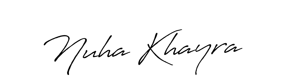 Nuha Khayra stylish signature style. Best Handwritten Sign (Antro_Vectra_Bolder) for my name. Handwritten Signature Collection Ideas for my name Nuha Khayra. Nuha Khayra signature style 7 images and pictures png