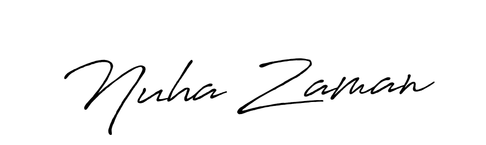 The best way (Antro_Vectra_Bolder) to make a short signature is to pick only two or three words in your name. The name Nuha Zaman include a total of six letters. For converting this name. Nuha Zaman signature style 7 images and pictures png