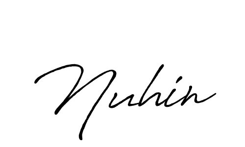 How to make Nuhin name signature. Use Antro_Vectra_Bolder style for creating short signs online. This is the latest handwritten sign. Nuhin signature style 7 images and pictures png