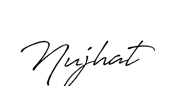 How to make Nujhat signature? Antro_Vectra_Bolder is a professional autograph style. Create handwritten signature for Nujhat name. Nujhat signature style 7 images and pictures png