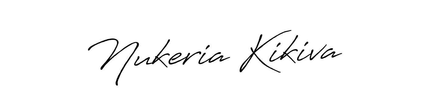 You should practise on your own different ways (Antro_Vectra_Bolder) to write your name (Nukeria Kikiva) in signature. don't let someone else do it for you. Nukeria Kikiva signature style 7 images and pictures png