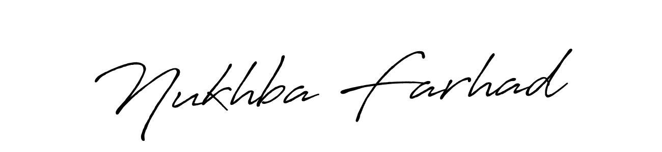 Make a beautiful signature design for name Nukhba Farhad. With this signature (Antro_Vectra_Bolder) style, you can create a handwritten signature for free. Nukhba Farhad signature style 7 images and pictures png