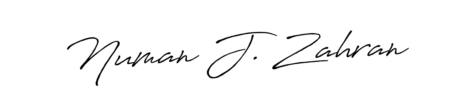 The best way (Antro_Vectra_Bolder) to make a short signature is to pick only two or three words in your name. The name Numan J. Zahran include a total of six letters. For converting this name. Numan J. Zahran signature style 7 images and pictures png